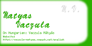 matyas vaczula business card